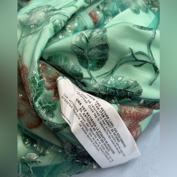 🆕 DRESS THE POPULATION 🧿 NWOT Lauren Floral Sequin Midi Dress, Sage - Sz S - Picture 15 of 15